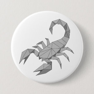 Scorpion origami 3 inch round button