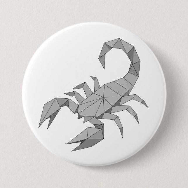 Scorpion origami 3 inch round button (Front)
