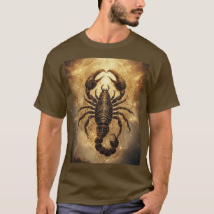 Scorpion Over a Detailed Golden Astral Mandala T-Shirt