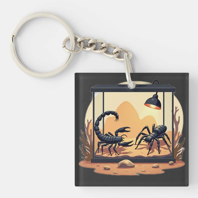 Scorpion Terrarium Habitat Keychain (Front)