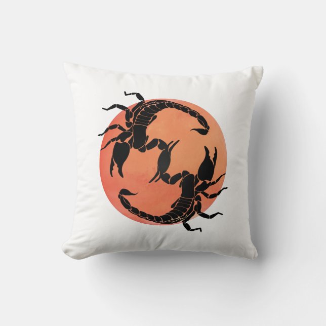 Scorpion Tribal Graphic Design Throw Pillow (Front)