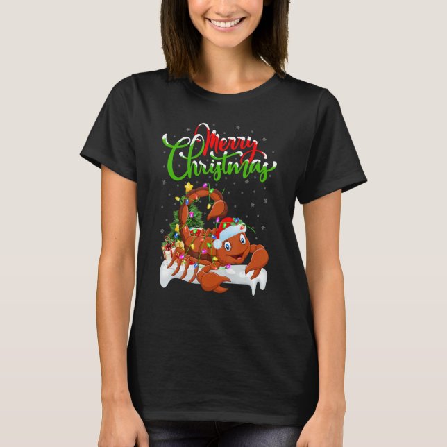 Scorpion   Xmas Decorations Santa Scorpion Christm T-Shirt (Front)