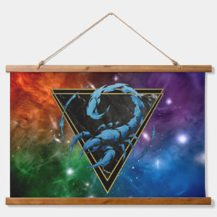 Scorpion Zodiac gift astrology nebula background Hanging Tapestry