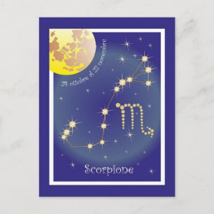 Scorpione 24 ottobre al 22 novembre Postkarte Postcard