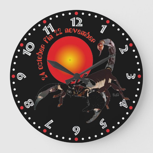 Scorpiun 24 october fin 22 november Uhr Large Clock (Front)