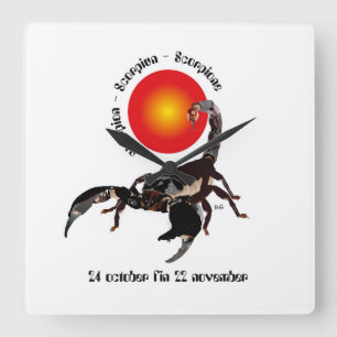 Scorpiun 24 october fin 22 november Uhr Square Wall Clock