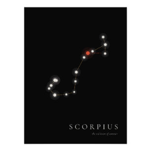 Scorpius Constellation Poster – Gold on Black