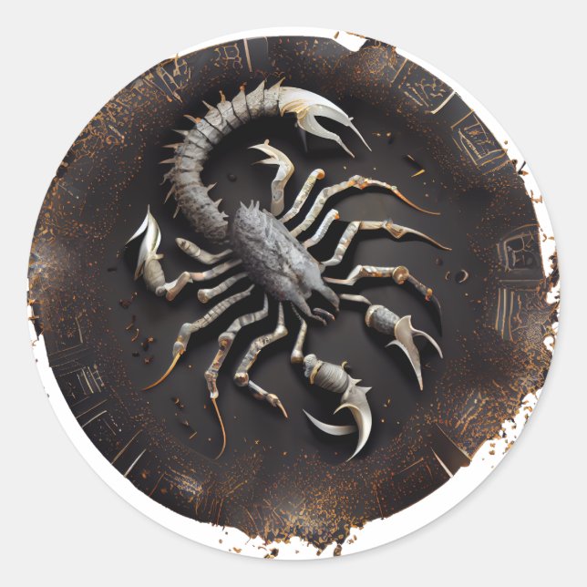 Scorpius Zodiac Graphic Classic Round Sticker (Front)