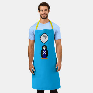 Scot Flag Talking Ms Penguin Personalized Apron