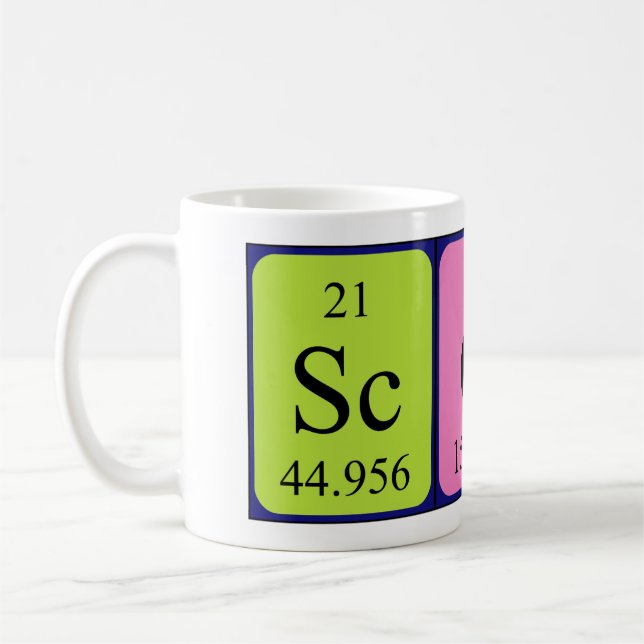Scot nom de table périodique mug (Gauche)