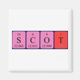 Scot periodic table name magnet