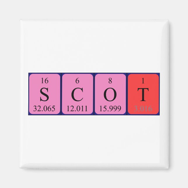 Scot periodic table name magnet (Front)