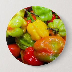 Scotch Bonnet Chilli Peppers 4 Inch Round Button