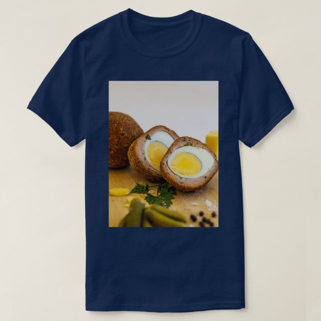 Scotch Eggs on Wooden Platter  T-Shirt (Design Front)