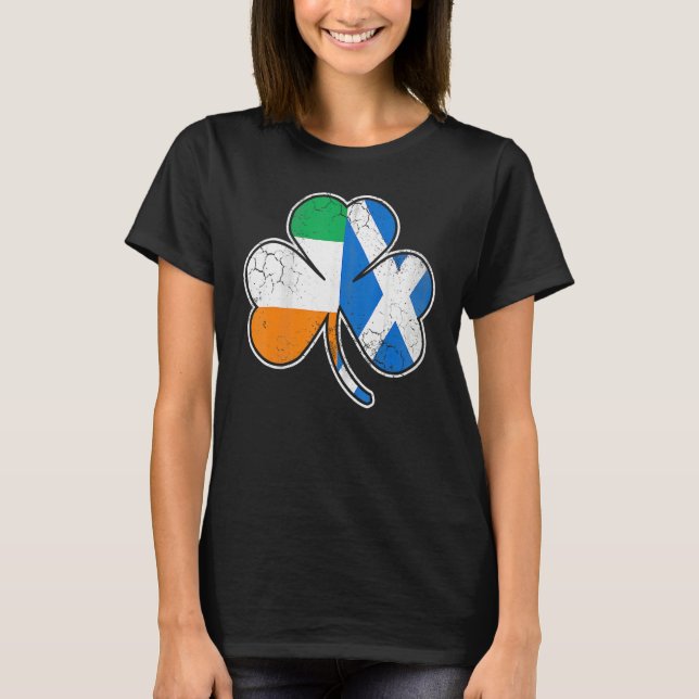 Scotch Irish Shamrock Scottish St Patricks Day T-Shirt (Front)