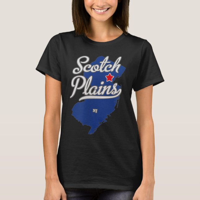 Scotch Plains New Jersey Nj Map  T-Shirt (Front)