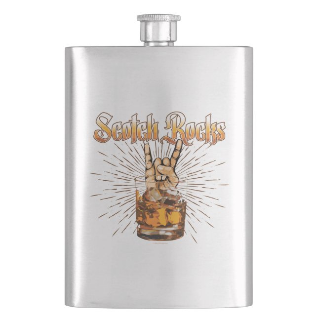 Scotch Rocks Hip Flask (Front)