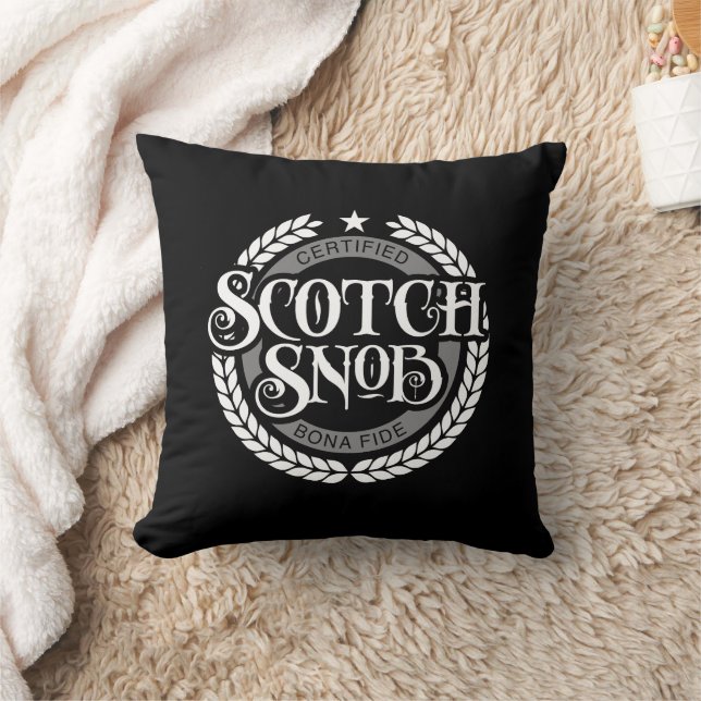 Scotch Snob - funny whiskey drinker Throw Pillow (Blanket)