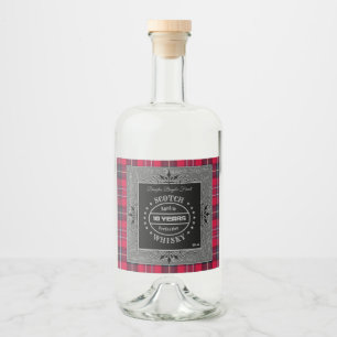 Scotch Whisky Red Tartan Liquor Bottle Label