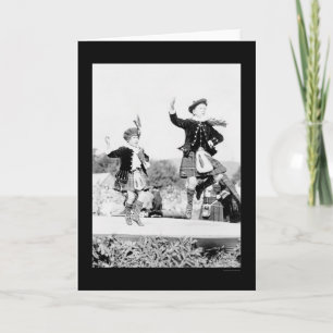 Scotish Kids Dancing in Kilts 1912 Card
