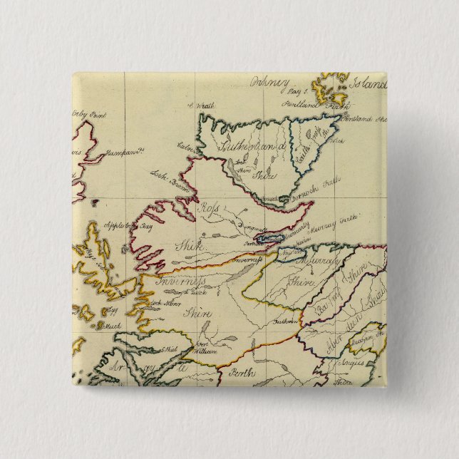 Scotland 11 2 inch square button (Front)