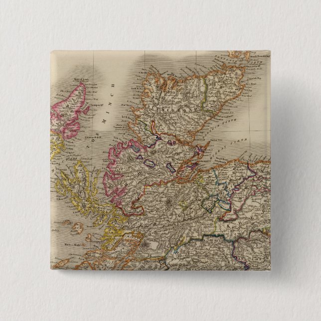 Scotland 12 2 inch square button (Front)