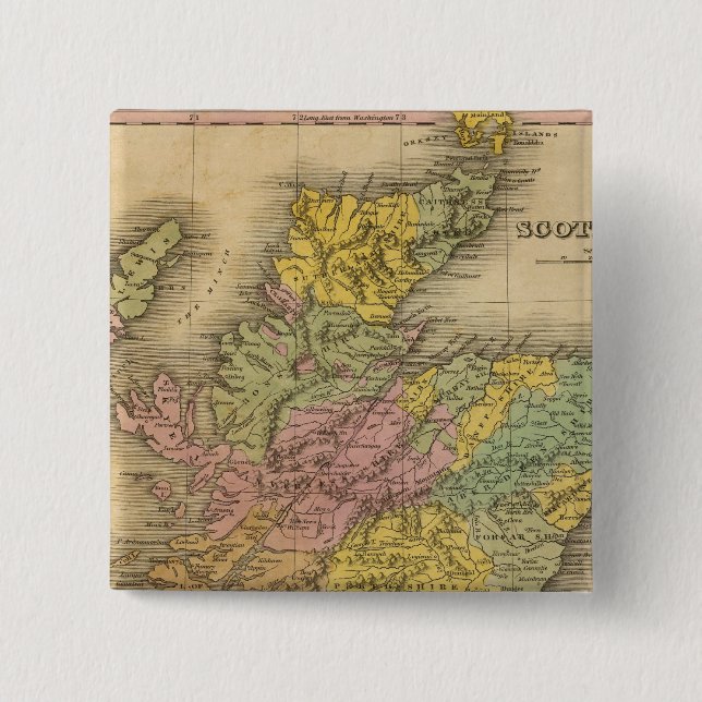 Scotland 17 2 inch square button (Front)