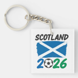 Scotland 2026 Soccer Fan Design / Saltire and Foot Keychain