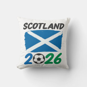 Scotland 2026 Soccer Fan Design / Saltire and Foot Throw Pillow