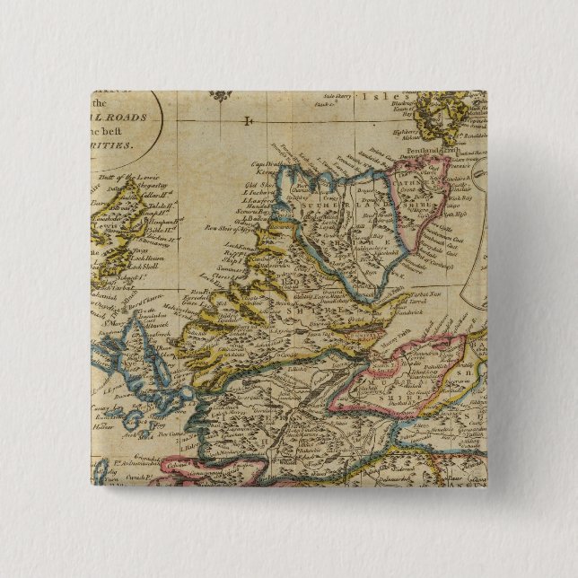 Scotland 22 2 inch square button (Front)