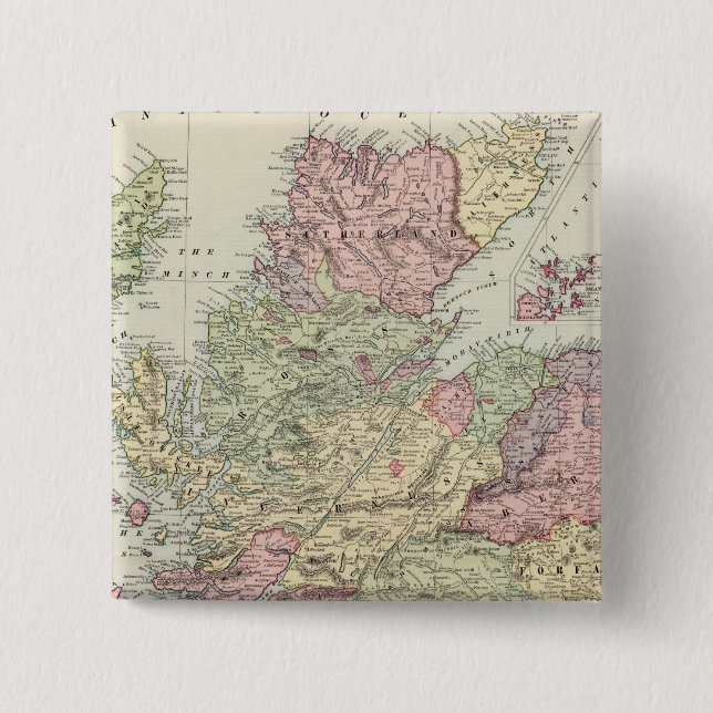 Scotland 2 Inch Square Button (Front)