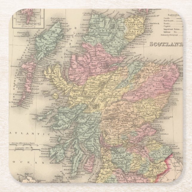 Scotland 6 square paper coaster (Front)