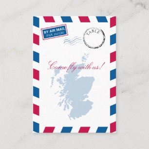 Scotland Airmail Escort/Seating Card Wedding