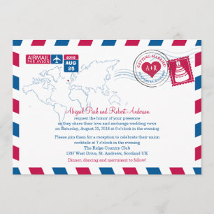 Scotland Airmail Wedding Invitation