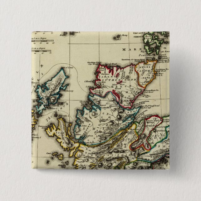 Scotland ancient, modern 2 inch square button (Front)