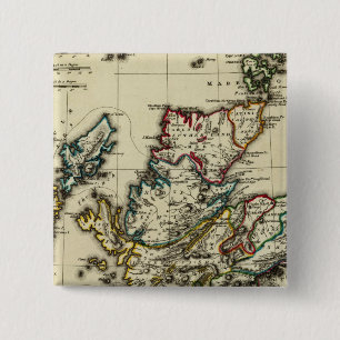 Scotland ancient, modern 2 inch square button