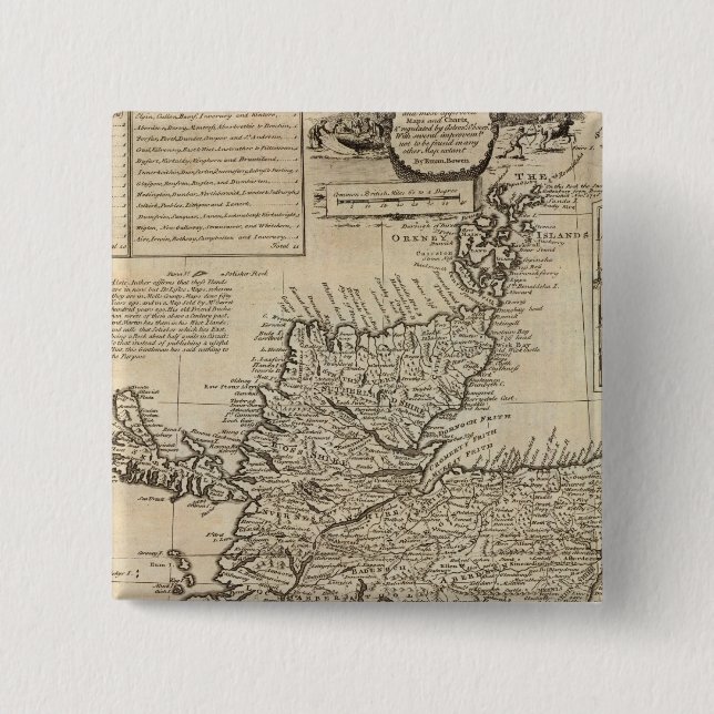 Scotland and Northern Britain 2 Inch Square Button (Front)