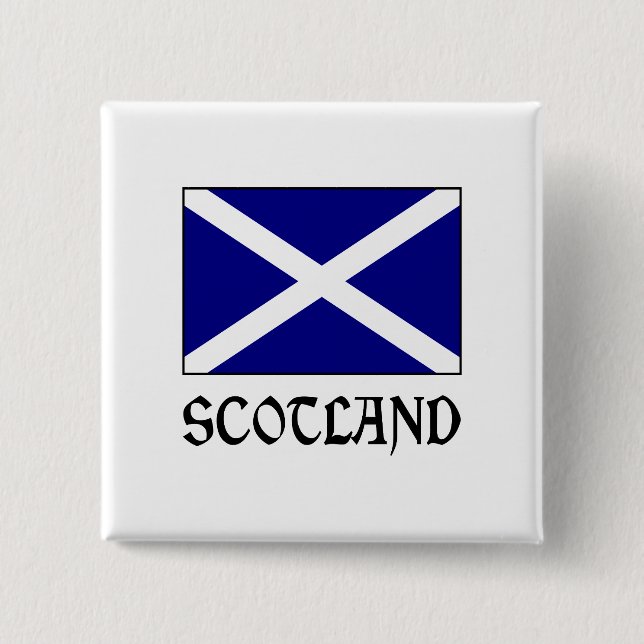 Scotland and Scot Flag 2 Inch Square Button (Front)