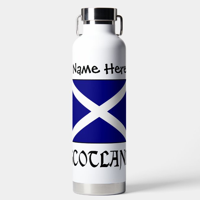 Scotland and Scot Flag Personalized Water Bottle (Front)