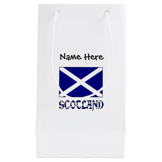 Scotland and Scottish Flag with Your Name Small Gift Bag (Front)