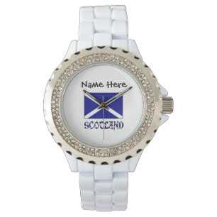 Scotland and Scottish Flag with Your Name Watch