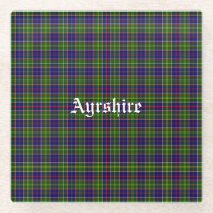 Scotland Ayrshire District Tartan Glass Coaster