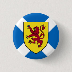 Scotland Badge - Cross & Lion 1 Inch Round Button