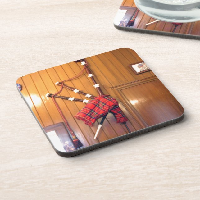 Scotland Bagpipe Tartan Plaid Musical Instrument Coaster (Left Side)