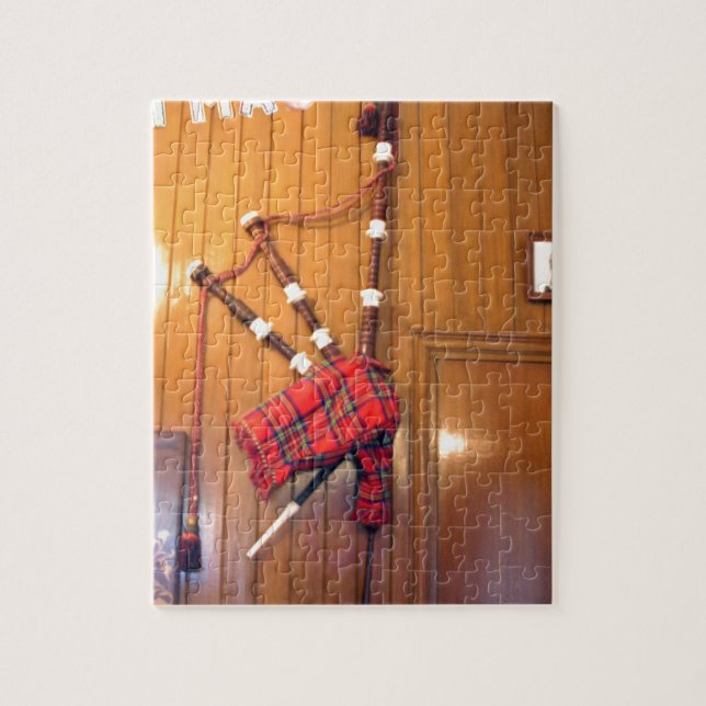 Scotland Bagpipe Tartan Plaid Musical Instrument Jigsaw Puzzle (Vertical)