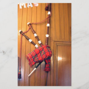 Scotland Bagpipe Tartan Plaid Musical Instrument Stationery