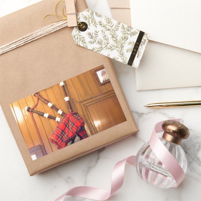 Scotland Bagpipe Tartan Plaid Musical Instrument Sticker (Gifting)