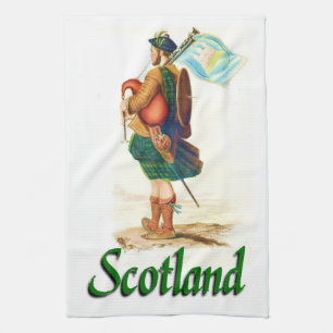 Scotland Bagpiper Kitchen Towel
