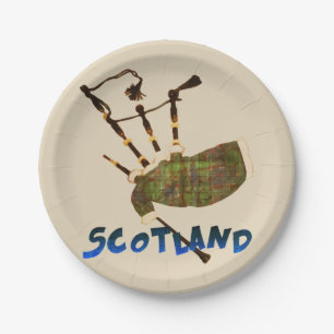Scotland Bagpipes Paper Plate