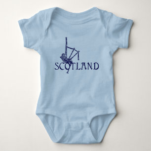 Scotland Bagpipes, Scottish Design Baby Bodysuit